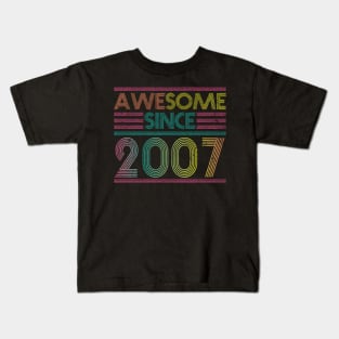 Awesome Since 2007 // Funny & Colorful 2007 Birthday Kids T-Shirt